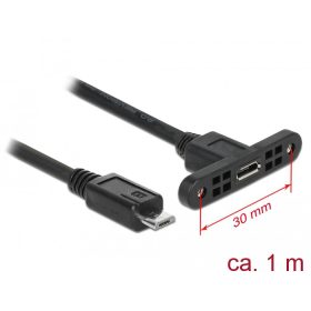   Delock Kábel, USB 2.0-s Micro-B típusú csatlakozóhüvely, panelrögzítés > USB 2.0-s Micro-B típusú cs (DL-85246)