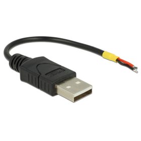   Delock Kábel USB 2.0 A-típusú csatlakozódugóval > 2 db nyitott vezetékkel, 10 cm Raspberry Pi (DL-85250)