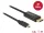 Delock Kábel USB Type-C csatlakozó > Displayport csatlakozó (DP váltakozó mód) 4K 60 Hz, 1 m, fekete (DL-85255)