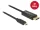 Delock Kábel USB Type-C csatlakozódugó > Displayport csatlakozódugó (DP vált.) 4K 60 Hz,3 m,fekete (DL-85257)