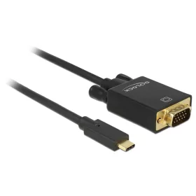   Delock Kábel USB Type-C csatlakozó > VGA csatlakozó (DP váltakozó mód) Full HD 1080p,1 m, fekete (DL-85261)