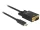 Delock Kábel USB Type-C csatlakozódugó > VGA csatlakozódugó (DP váltakozó) Full HD 1080p,2 m,fekete (DL-85262)