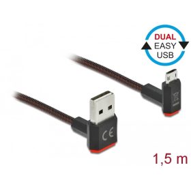   Delock EASY-USB 2.0 kábel A-típusú csatlakozódugó - EASY-USB Micro-B típusú csatlakozódugó, ívelt fe (DL-85267)
