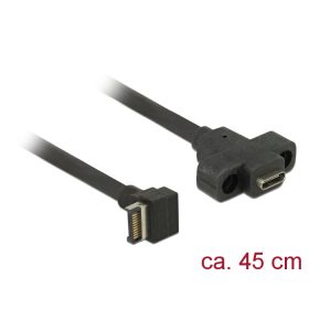   Delock Kábel USB 3.1 Gen 2 kulcs A 20 tűs apa csatlakozó > USB 3.1 Gen 2 USB Type-C  anya rögzíthető (DL-85326)