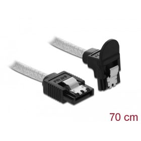   Delock SATA 6 Gb/s kábel egyenes - lefelé 90fok 70 cm áttetsző (DL-85347)
