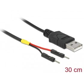   Delock A-típusú USB tápkábel 2 db. különálló tűfejes apa véggel hossza 30 cm (DL-85402)
