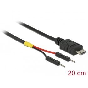   Delock Micro-B típusú USB tápkábel 2 db. különálló tűfejes apa véggel hossza 20 cm (DL-85407)