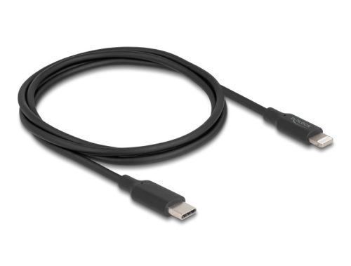 Delock Vékony, adat és töltő kábel USB Type-C  - Lightning  iPhone , iPad , iPod  eszközökhöz, fekete 1 m Mfi