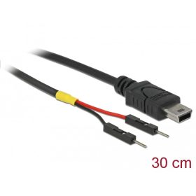   Delock Mini-B típusú USB tápkábel 2 db. különálló tűfejes apa véggel hossza 30 cm (DL-85414)