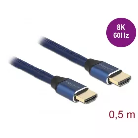   Delock Ultra nagy sebességű HDMI kábel 48 Gbps 8K 60 Hz kék 0,5 m tanúsítvánnyal (DL-85445)