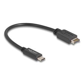   Delock USB 10 Gbps kábel E-típusú A kulcsos USB 20 tűs apa   USB Type-C  apa 25 cm (DL-85528)