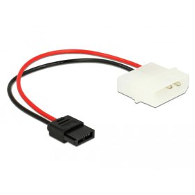  Delock Tápkábel Molex 4 tűs apa, Slim SATA 6 tűs anya csatlakozóhoz, hossz: 15 cm (DL-85638)