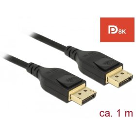   Delock DisplayPort kábel 8K 60 Hz 1 m DP 8K tanúsítvánnyal (DL-85658)
