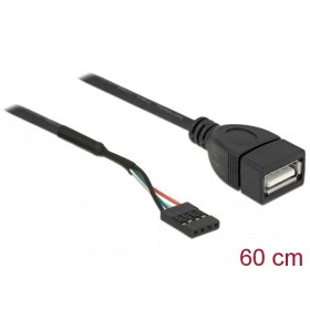   Delock USB 2.0-s csatlakozóhüvellyel ellátott kábel a 1 x USB 2.0 A-típusú csatlakozóhüvely, 60 cm (DL-85671)