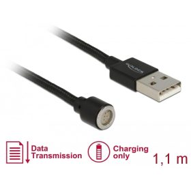  Delock Mágneses USB adat- és töltokábel fekete 1,1 m (DL-85724)
