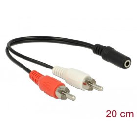   Delock Audio (Hang)kábel 2 x RCA apa   1 x 3,5 mm 3 tűs Sztereo Jack 20 cm (DL-85806)