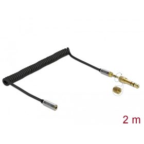   Delock Összecsavart kábelbővítmény 3,5 mm 3 tűs Sztereo Jack apa   Sztereo Jack anya 6,35 mm csavar (DL-85832)
