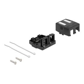   Delock Keystone Felületre Épített Doboz 2 Port mágneses gombbal, fekete színű (DL-85842)