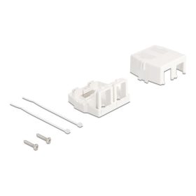   Delock Keystone Felületre Épített Doboz 2 Port mágneses gombbal, fehér színű (DL-85843)