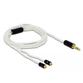   Delock Audio kábel 3,5 mm 3 tűs sztereo jack apa - 2 x MMCX apa 1,20 m (DL-85845)