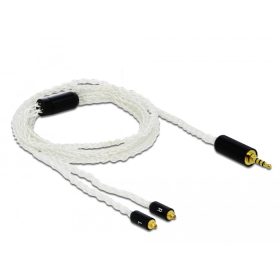   Delock Audio kábel 2,5 mm 4 tűs sztereo jack apa - 2 x MMCX apa 1,20 m (DL-85848)