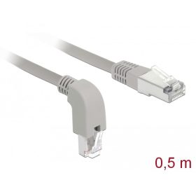   Delock Hálózati kábel RJ45 Cat.6A S/FTP, lefelé néző / egyenes 0,5 m (DL-85873)
