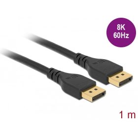   Delock DisplayPort kábel 8K 60 Hz 1 m DP 8K tanúsítvánnyal retesz nélküli (DL-85909)