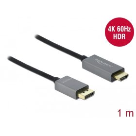   Delock Aktív DisplayPort 1.4 - HDMI kábel 4K 60 Hz (HDR) 1 méter hosszú (DL-85928)