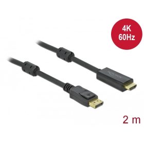   Delock Aktív DisplayPort 1.2 - HDMI kábel 4K 60 Hz 2 méter hosszú (DL-85956)