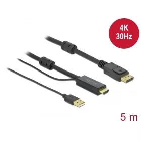Delock HDMI    DisplayPort-kábel 4K 30 Hz 5 m (DL-85966)