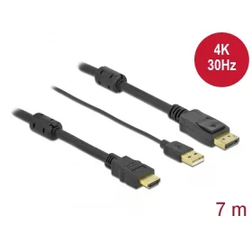 Delock HDMI    DisplayPort-kábel 4K 30 Hz 7 m (DL-85967)