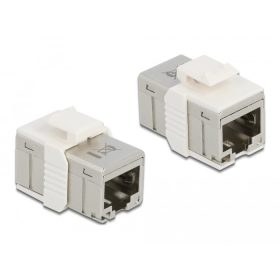   Delock fémszínű adapter RJ45 anya - RJ45 anya Cat.6A (DL-86012)