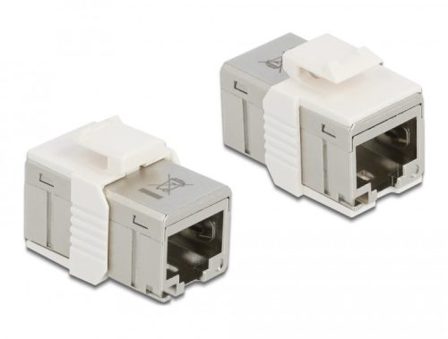 Delock fémszínű adapter RJ45 anya - RJ45 anya Cat.6A