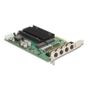   Delock PCI Express x4 kártya - 4 x M12 Gigabit LAN PoE+ (DL-86054)