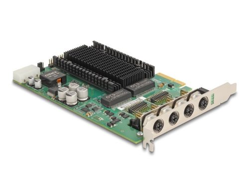 Delock PCI Express x4 kártya - 4 x M12 Gigabit LAN PoE+