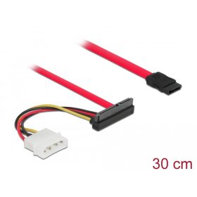   Delock SATA-kábel, 6 Gb/s, 7 tűs csatlakozóhüvely + 4 tűs Molex-csatlakozódugó > 22 tűs SATA-csatlakozóhüvely, felfelé ívelt, 50 cm (DL-86078)