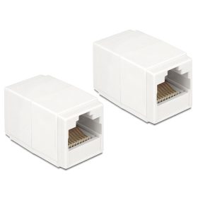   Delock Adapter, RJ45-aljzat > RJ45-aljzat, Cat.6 UTP kompakt fehér (DL-86249)
