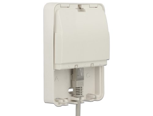 Delock Keystone fali doboz 3 Port zárt
