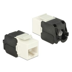   Delock Keystone modul RJ45 csatlakozó > LSA Cat.6A UTP fehér (DL-86266)