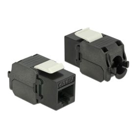   Delock Keystone modul RJ45-csatlakozó > LSA Cat.6A UTP fekete (DL-86267)