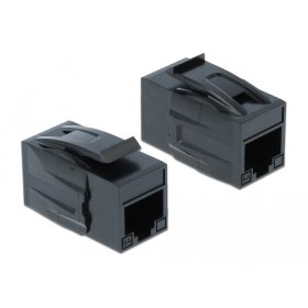   Delock Keystone modul, RJ45-aljzat > RJ45-aljzat, Cat.6A UTP, fekete (DL-86298)