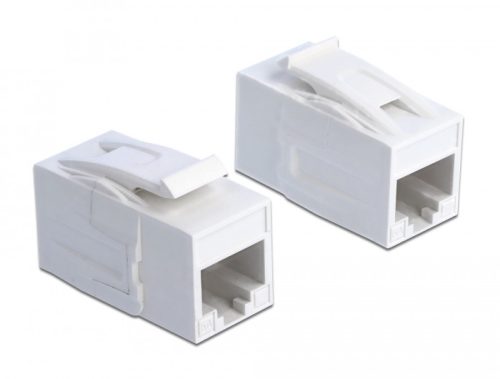 Delock Keystone modul, RJ45-aljzat > RJ45-aljzat, Cat.6A UTP, fehér