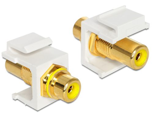 Delock Keystone modul RCA anya > RCA anya, aranyozott csatlakozó, sárga
