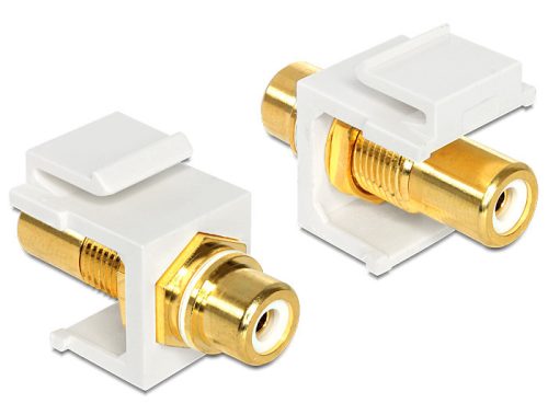 Delock Keystone RCA anya > RCA anya, aranyozott csatlakozó, fehér