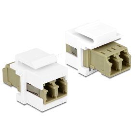   Delock Keystone modul, LC Duplex-csatlakozóhüvely > LC Duplex-csatlakozóhüvely, több üzemmód (DL-86347)