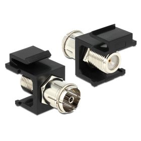   Delock Keystone modul IEC anya > F anya, fekete (DL-86352)