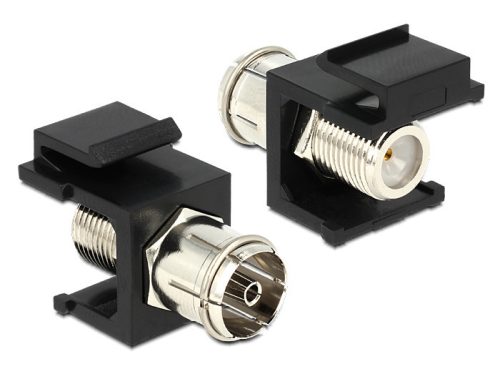 Delock Keystone modul IEC anya > F anya, fekete