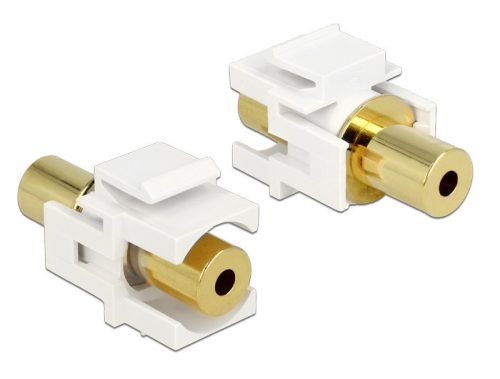 Delock Keystone Module stereo jack anya 3.5 mm 4 pin > stereo jack anya 3.5 mm 4 pin, aranyozott, fe
