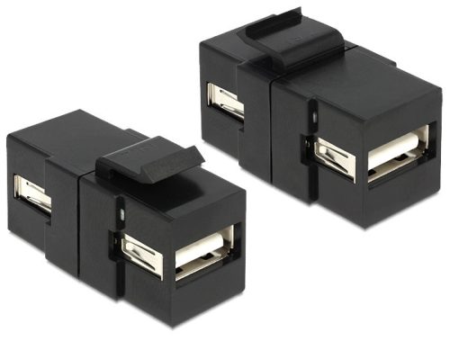 Delock Keystone modul USB 2.0 A foglalat > USB 2.0 A foglalat, fekete