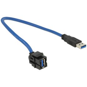   Delock Keystone modul USB 3.0 A anya > USB 3.0 A apa 250  kábellel (DL-86375)